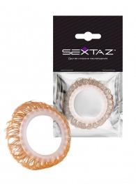 Эрекционное кольцо с бежевыми «ресничками» - Sextaz - в Балаково купить с доставкой