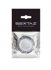 Эластичное эрекционное колечко с черными «ресничками» - Sextaz - в Балаково купить с доставкой