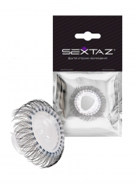 Эластичное эрекционное кольцо с длинными черными «ресничками» - Sextaz - в Балаково купить с доставкой