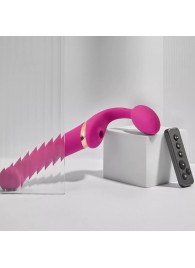 Ярко-розовый безремневой страпон Multi Orgasm Bendable Strap-On size XL с клиторальной стимуляцией - Strap-on-me - купить с доставкой в Балаково