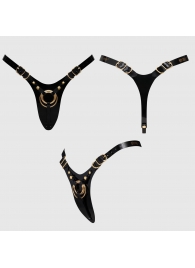 Черный пояс для фиксации насадок Strap-On-Me Leatherette Harness Fabulous - Strap-on-me - купить с доставкой в Балаково