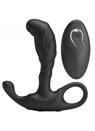 Черный изогнутый массажёр простаты с вибрацией и пультом ДУ - Baile - в Балаково купить с доставкой