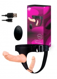 Женский страпон с 2 насадками, вибрацией и пультом ДУ - Erowoman-Eroman - купить с доставкой в Балаково