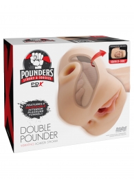 Телесный мастурбатор с вибрацией Double Pounder Vibrating Squeeze Stroker - Pipedream - в Балаково купить с доставкой