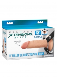 Телесный пустотелый фаллопротез 5’’ Hollow Silicone Strap-On - 14 см. - Pipedream - купить с доставкой в Балаково