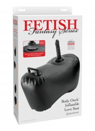 Черное надувное кресло с платформой для фиксации дилдо Body Dock Inflatable Love Seat - Pipedream - купить с доставкой в Балаково