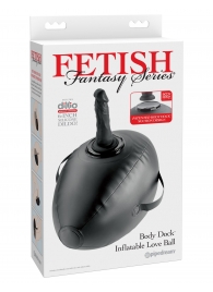 Черный надувной мяч с платформой для фиксации дилдо Body Dock Inflatable Love Ball - Pipedream - купить с доставкой в Балаково