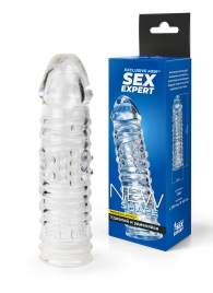 Прозрачная закрытая насадка на пенис - 17 см. - Sex Expert - в Балаково купить с доставкой