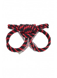 Черно-красные наручники-оковы ’’Узел-омега’’ из хлопковой веревки - Pecado - купить с доставкой в Балаково