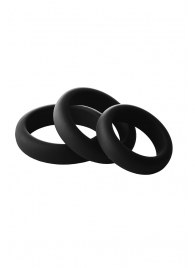 Набор из 3 черных эрекционных колец Smooth Silicone Cockring Pack - Dream Toys - в Балаково купить с доставкой