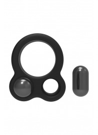 Черное эрекционное кольцо с утяжелителями Cockring Dual Weight - Dream Toys - в Балаково купить с доставкой