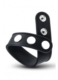 Черное эрекционное кольцо на кнопках - Blush Novelties - в Балаково купить с доставкой