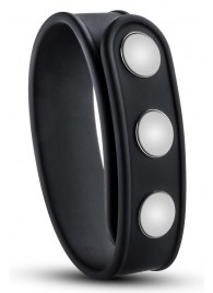 Черное эрекционное кольцо на кнопках - Blush Novelties - в Балаково купить с доставкой