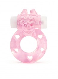 Розовое эрекционное виброкольцо в форме зайчика - 1137 - в Балаково купить с доставкой