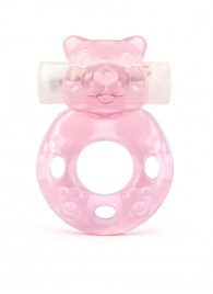Розовое эрекционное виброкольцо в форме мишки - 1137 - в Балаково купить с доставкой