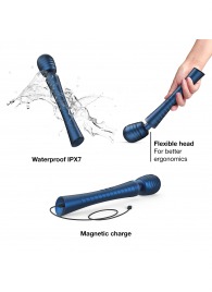 Синий вибромассажёр с насадками Man.wand Edgy - Manwan - в Балаково купить с доставкой