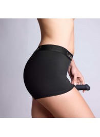 Черные трусики-боксеры для фиксации насадок Strap-on-me Harness Lingerie Allure - size S - Strap-on-me - купить с доставкой в Балаково