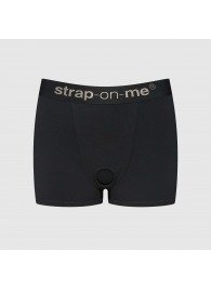 Черные трусики-боксеры для фиксации насадок Strap-on-me Harness Lingerie Allure - size L - Strap-on-me - купить с доставкой в Балаково