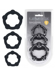 Набор из 3 эрекционных колец Beaded Silicone Cockring Set - Shots Media BV - в Балаково купить с доставкой