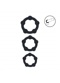 Набор из 3 эрекционных колец Beaded Silicone Cockring Set - Shots Media BV - в Балаково купить с доставкой