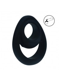 Черное эрекционное кольцо Double Ergo Silicone Cockring - Shots Media BV - в Балаково купить с доставкой