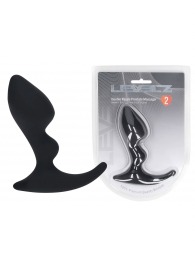 Черная анальная пробка для массажа простаты Double Ripple Silicone Prostate Massager - Shots Media BV - в Балаково купить с доставкой
