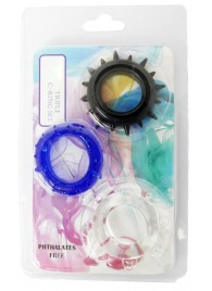 Набор из 3 эрекционных колец разного цвета и рельефа - Boys of Toys - в Балаково купить с доставкой