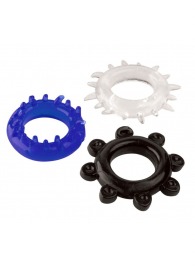 Набор из 3 эрекционных колец разного цвета и рельефа - Boys of Toys - в Балаково купить с доставкой