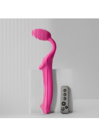 Ярко-розовый безремневой страпон Strap-on-me Vibrating Bendable Strap-On size M - Strap-on-me - купить с доставкой в Балаково