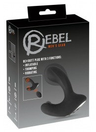 Черная анальная вибропробка с функцией расширения RC Butt Plug with 3 functions - Orion - в Балаково купить с доставкой