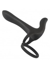 Черная насадка на член с вибрацией Couple’s Vibrator - Orion - в Балаково купить с доставкой