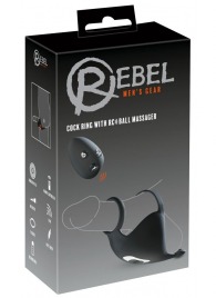 Черная вибронасадка для эрекции и стимуляции мошонки Cock ring with RC ball massager - Orion - в Балаково купить с доставкой