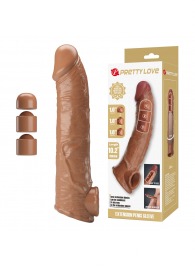 Карамельный фаллоудлинитель с подхватом мошонки Silas - 26 см. - Baile - в Балаково купить с доставкой