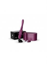 Фиолетовая секс-машина с функцией нагрева, насадками и присоской Sesh - Zalo - купить с доставкой в Балаково