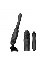 Черная секс-машина с функцией нагрева, насадками и присоской Sesh - Zalo - купить с доставкой в Балаково