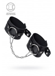 Черные оковы из толстой кожи с люверсами - Pecado - купить с доставкой в Балаково