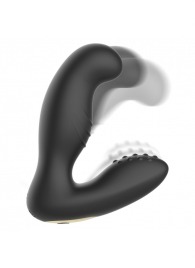 Черный вибромассажер простаты с ротацией и пультом ДУ - Ibiza - в Балаково купить с доставкой