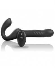 Черный безремневой страпон с вибрацией и возвратно-поступательными движениями - 24 см. - Ibiza - купить с доставкой в Балаково