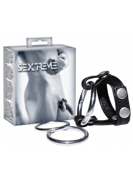 Подхват для мошонки с 3 съемными эрекционными кольцами Leder-Riemen - Orion - в Балаково купить с доставкой