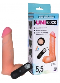 Фаллическая насадка Харнесс UNICOCK 5,5  с вибрацией - 17 см. - LOVETOY (А-Полимер) - купить с доставкой в Балаково