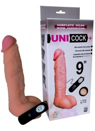 Фаллическая насадка Харнесс UNICOCK 9  с вибрацией - 24 см. - LOVETOY (А-Полимер) - купить с доставкой в Балаково