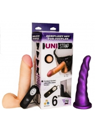 Вибрострапон с двумя насадками UniStrap - 18 и 18 см. - LOVETOY (А-Полимер) - купить с доставкой в Балаково
