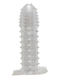 Гелевая прозрачная насадка c шипами - 12 см. - Toyfa Basic - в Балаково купить с доставкой