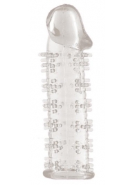 Гелевая прозрачная насадка с шипами - 12 см. - Toyfa Basic - в Балаково купить с доставкой