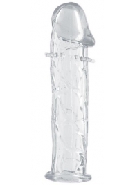 Гладкая прозрачная насадка с усиками под головкой - 12,5 см. - Toyfa Basic - в Балаково купить с доставкой