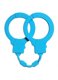 Голубые силиконовые наручники Stretchy Cuffs Turquoise - Lola Games - купить с доставкой в Балаково