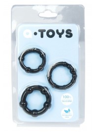 Набор из 3 чёрных эрекционных колец A-toys - A-toys - в Балаково купить с доставкой