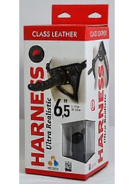 Насадка-фаллоимитатор на кожаных трусиках Harness Ultra Realistic 6,5  - 18,5 см. - LOVETOY (А-Полимер) - купить с доставкой в Балаково