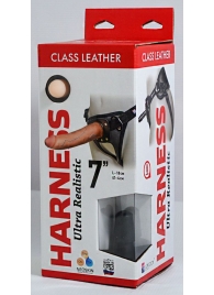 Насадка-фаллоимитатор на кожаных трусиках Harness Ultra Realistic 7  - 18 см. - LOVETOY (А-Полимер) - купить с доставкой в Балаково
