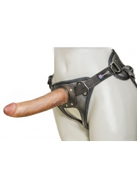 Насадка-фаллоимитатор на кожаных трусиках Harness Ultra Realistic 7  - 18 см. - LOVETOY (А-Полимер) - купить с доставкой в Балаково